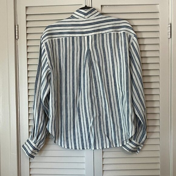 Frame Clean Safari Buttondown blue white striped small women - Picture 9 of 15
